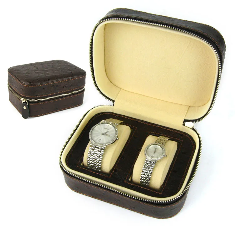 High Quality Leatherette Watch Storage Box 2 Cells Watch Packaging Box