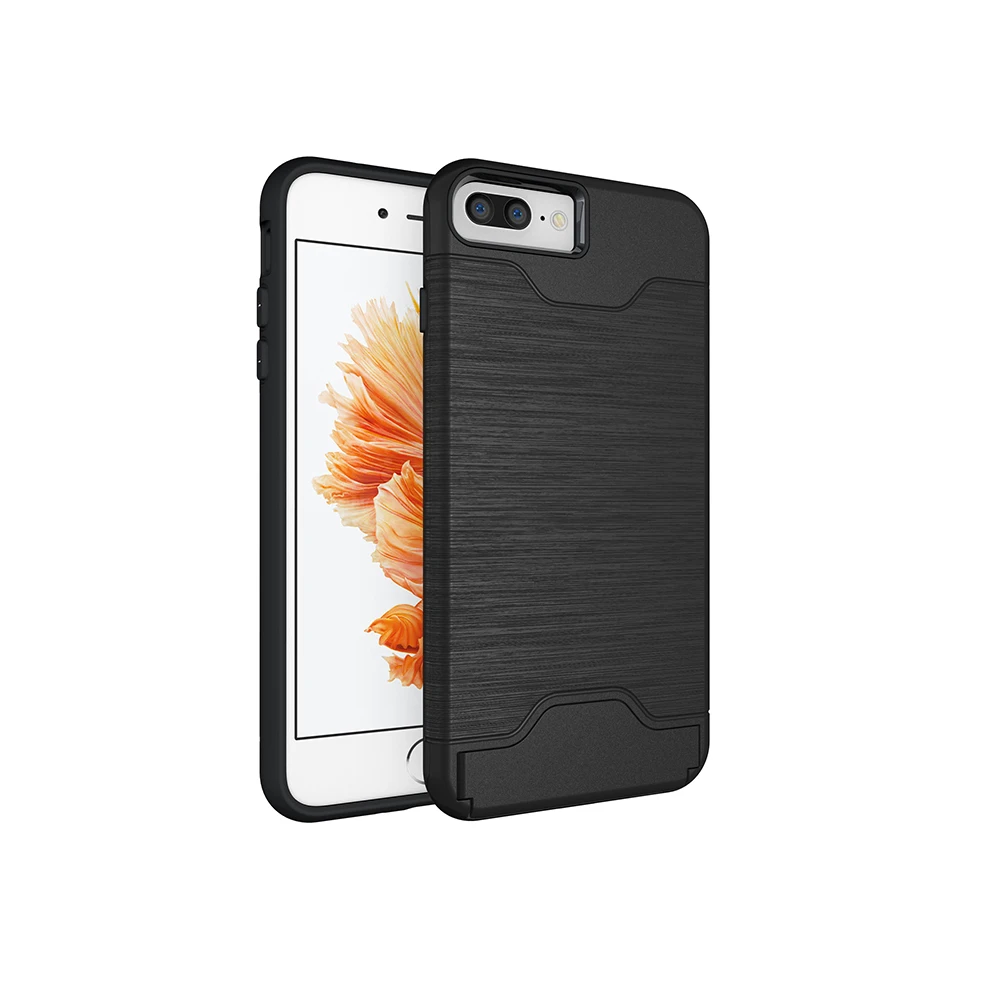 Hard card Case For iphone 7Plus 8 X  Brushed Armor Silicone Rubber Hard Phone Case For Samsung Galaxy S8plus S9 Cover Back Capa (1)