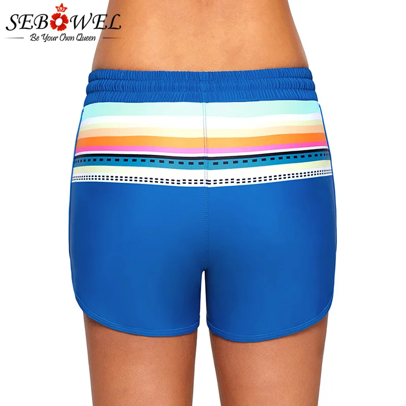 Striped-Print-Accent-Cobalt-Blue-Drawstring-Board-Shorts-LC410571-4-4 