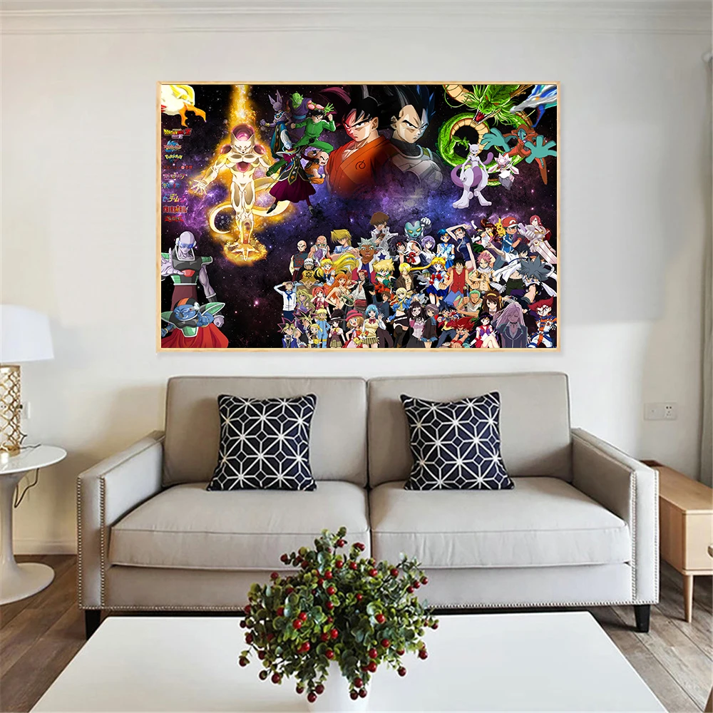 Us 2 63 12 Off Canvas Big Wall Painting Dragon Ball Poster Goku Anime Poster Boys Wall Art Japanese Wall Pictures For Bedroom Christmas Gift In