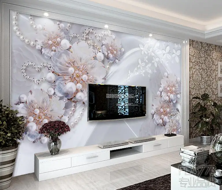 Beibehang высококачественные изысканные ювелирные изделия цветы Гостиная ТВ фон 3D обои украшение дома фрески обои для стен 3 d
