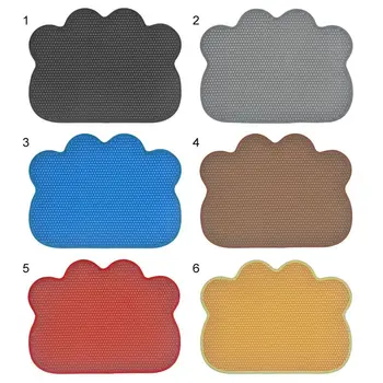 

Cute Cat Litter Pad Mat Cat Litter Mat EVA Double Layer Anti Splash Cats Litter Mat Bear Paw Easy To Clean