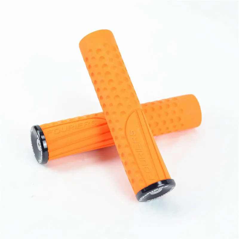 FOURIERS, мягкая силиконовая резиновая губка, пена AM DH, ручки на руль велосипеда, нескользящая ручка, 30x130 мм, GP-S001 для горного велосипеда - Цвет: Оранжевый