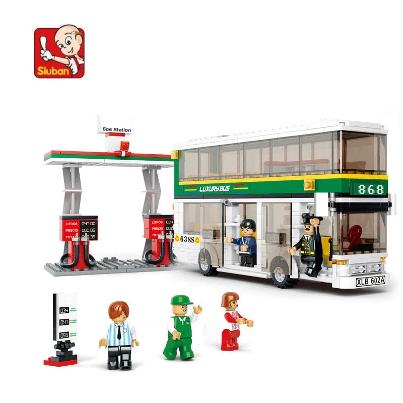 

bus and gas station 403 pcs learn & education DIY Toys Compatible with Lego enlighten building blocks Bricks child's toy N0331