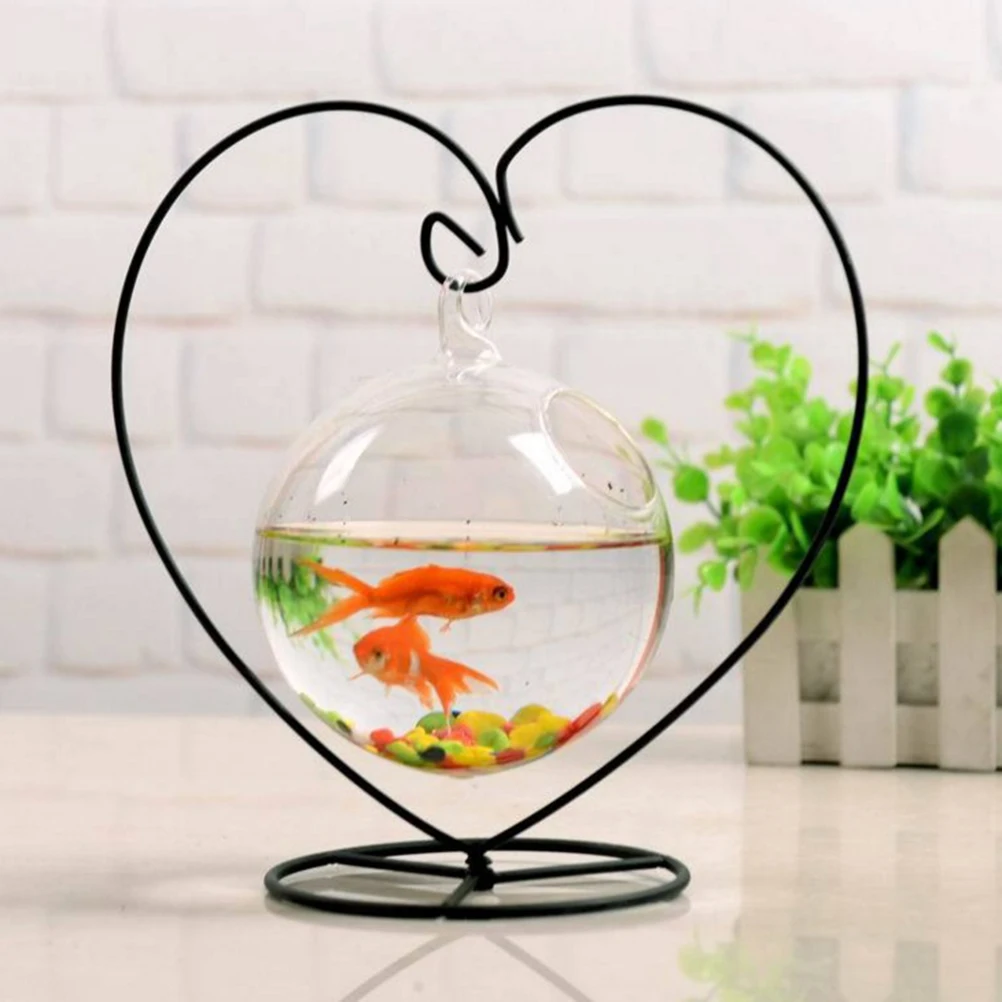 Heart Shaped Ornament Display Stand Iron Hanging Stand Rack Holder For Hanging Glass Globe Air