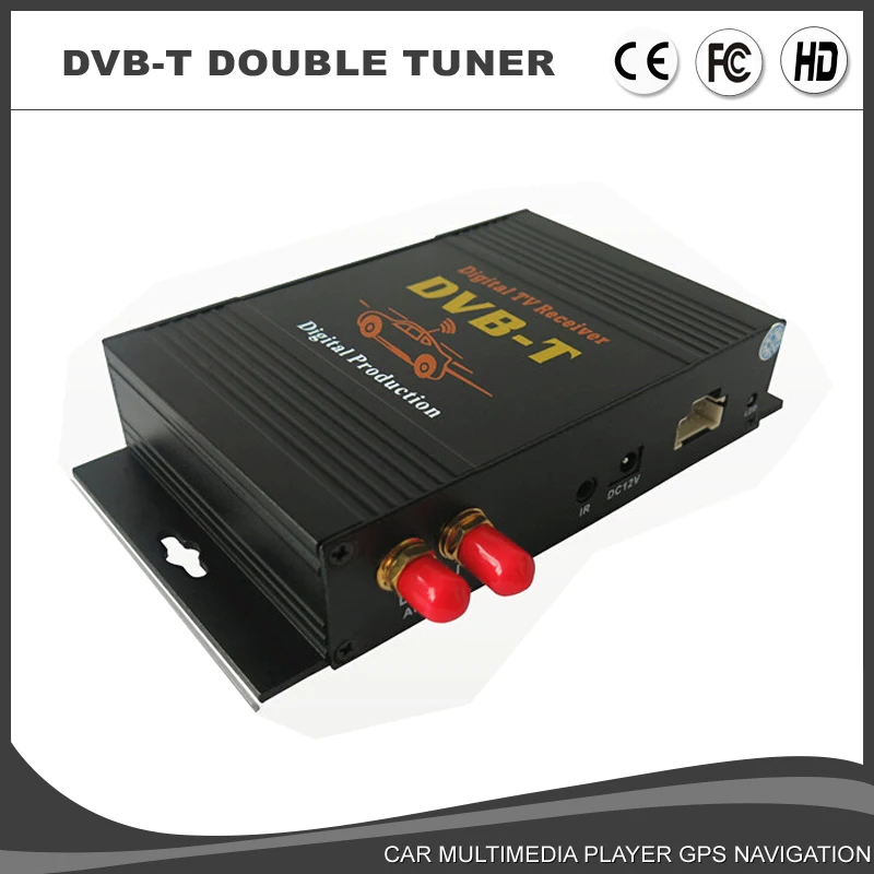 External Mobile DVB T MPEG4 double tuner Digital TV Receiver Box with