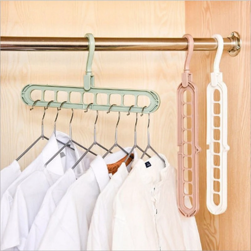 

Multi-port Support Clothes Hanger Circle Drying Rack Clothes Storage Wardrobe Racks Scarf Hangers Muti-color Magic Plastic Racks