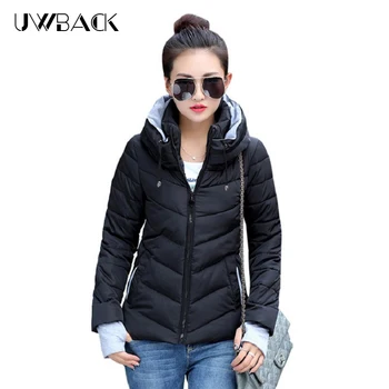

Uwback 2018 Winter Jacket Women Plus Size Womens Parkas Hooded Thicken Coats Short Female Slim Cotton Padded Jackets, EB567