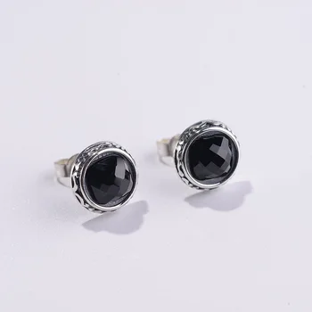 

restoring ancient ways female fashion silver silver s925 silver black natural stone earring new style women's jewelry
