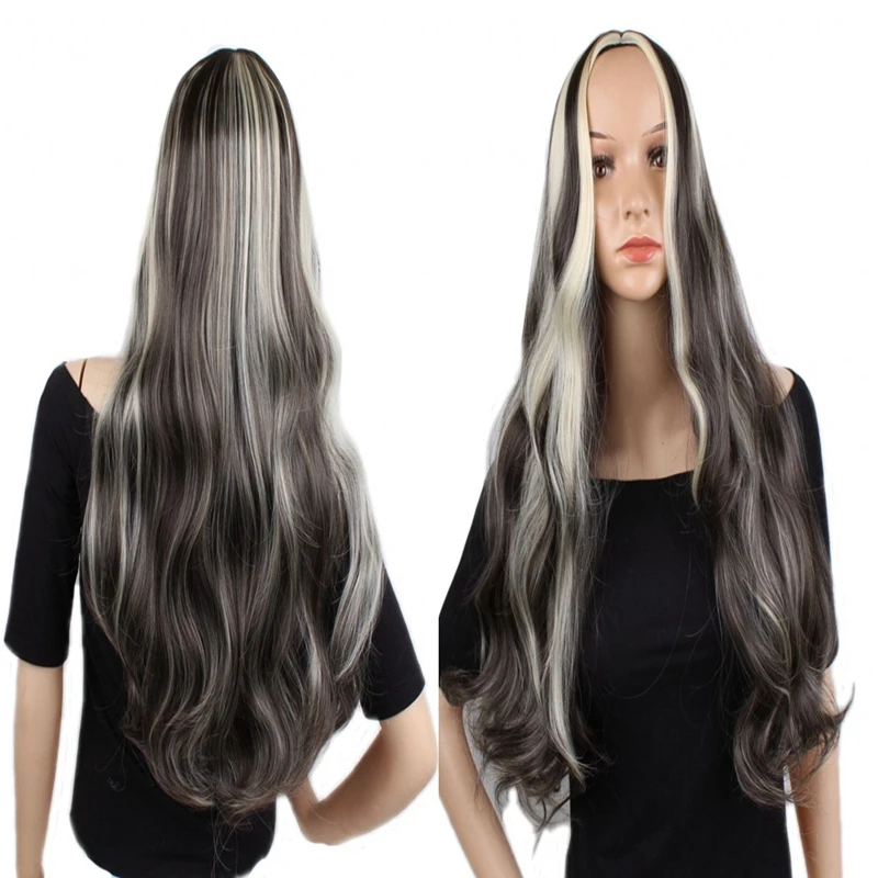 JOY& BEAUTY волосы длинные волнистые парик из синтетических волос парик из высокотемпературного волокна 26 дюймов темно-коричневый/золотистый для женщин парики
