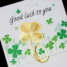 3 шт. Премиум взрыв Деловой Подарок клевер, Растения полые металлические закладки