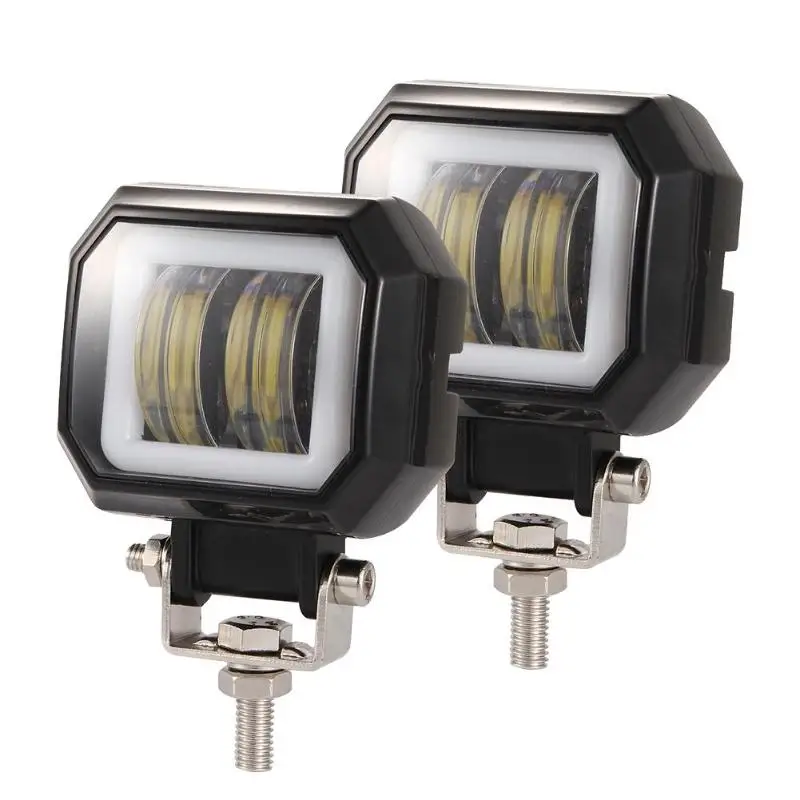 

3 inch 6000K 40W Square LED Angel Eyes Light 8000LM Off-road Vehicle Motorcycle Work Light