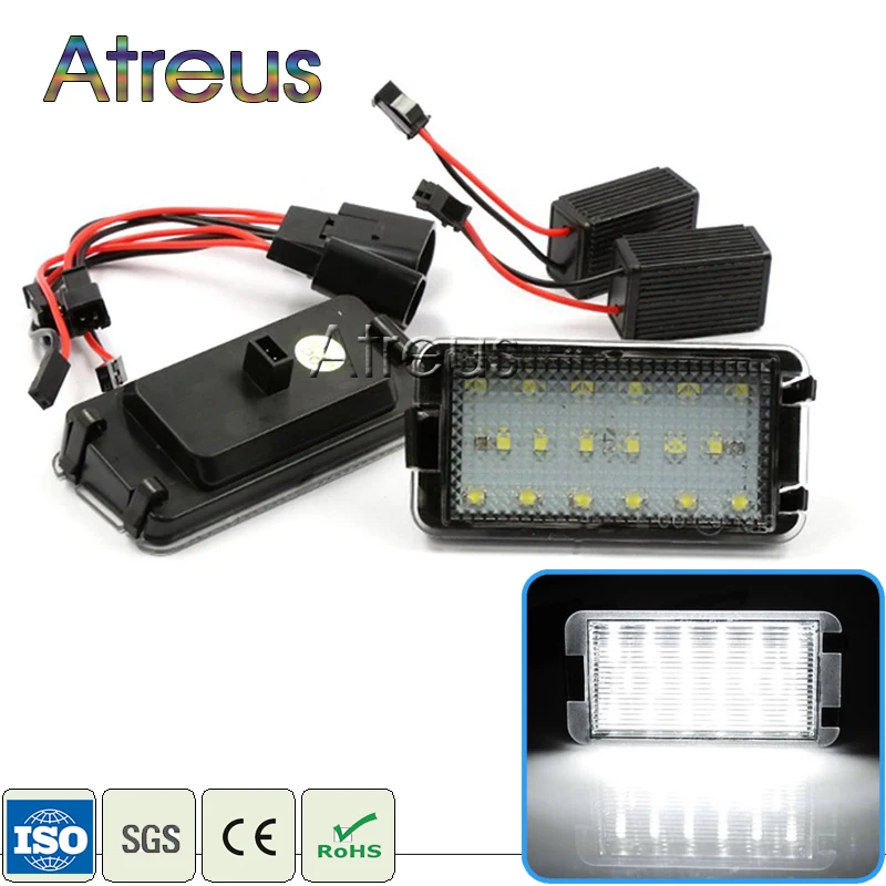 Atreus Car Led Luci Targa 12V Per Seat Leon Ibiza Cordoba Toledo Iii Accessori 1 Paio Canbus White Smd Lamp Bulb Kit