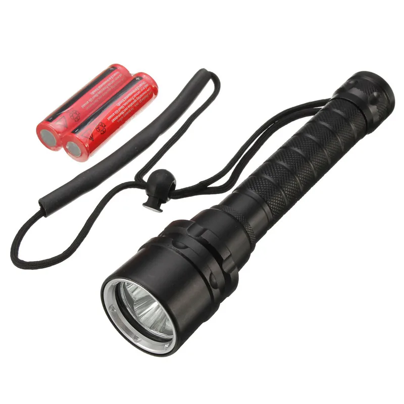 

High Quality 3* 2-T6 Leds 6000LM Flashlight Diving Snorkeling Waterproof Torches with 2x 18650 Batteries for Outdoor Sports
