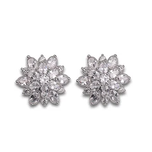 Baiduqiandu кристалл цветок полностью циркониевый Cz Листья Серьги гвоздики для женщин девушек пирсинг ювелирные изделия серьги Букле д 'Орель