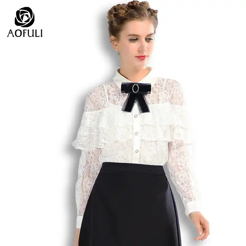 ruffle lace shirt