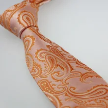 Мужские галстуки для костюма дизайн розовый с оранжевым Пейсли жаккард шейный платок, тонкий галстук 7 см платье рубашки Свадьба Cravat Gravatas Corbata