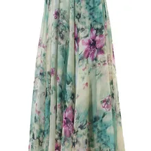 Лето Бохо Женская Цветочная шифоновая длинная Макси полная пляжная юбка для лета юбка