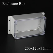 200*120*75 мм IP66 ABS Водонепроницаемый электронный корпус проект коробка Распределения переключатель junction outlet case Clear крышка