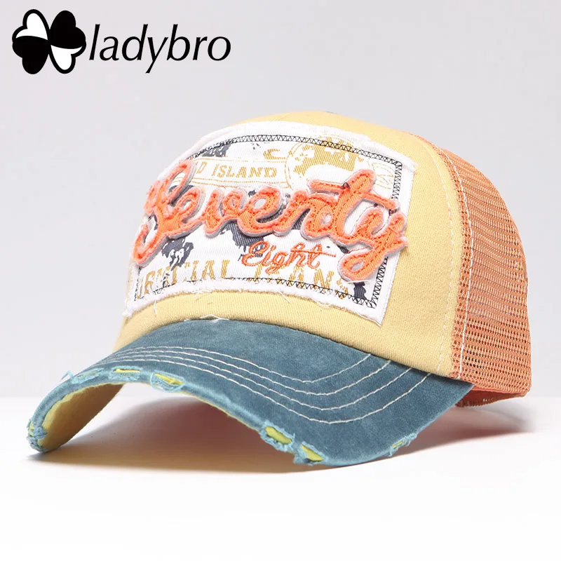 

Ladybro $4.99 Women Trucker Hat Snapback Cap Mesh Hat Lovers Hat Cap Female Net Cap Male Summer Letter Cap Men Bone Male