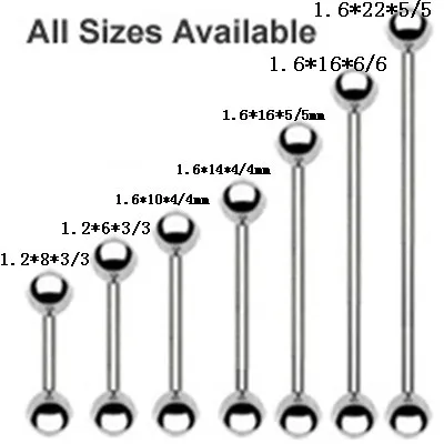 2014 new fashion tongue bar t27 free shipping mix 7 size 280pcs lot standard tongue ring size