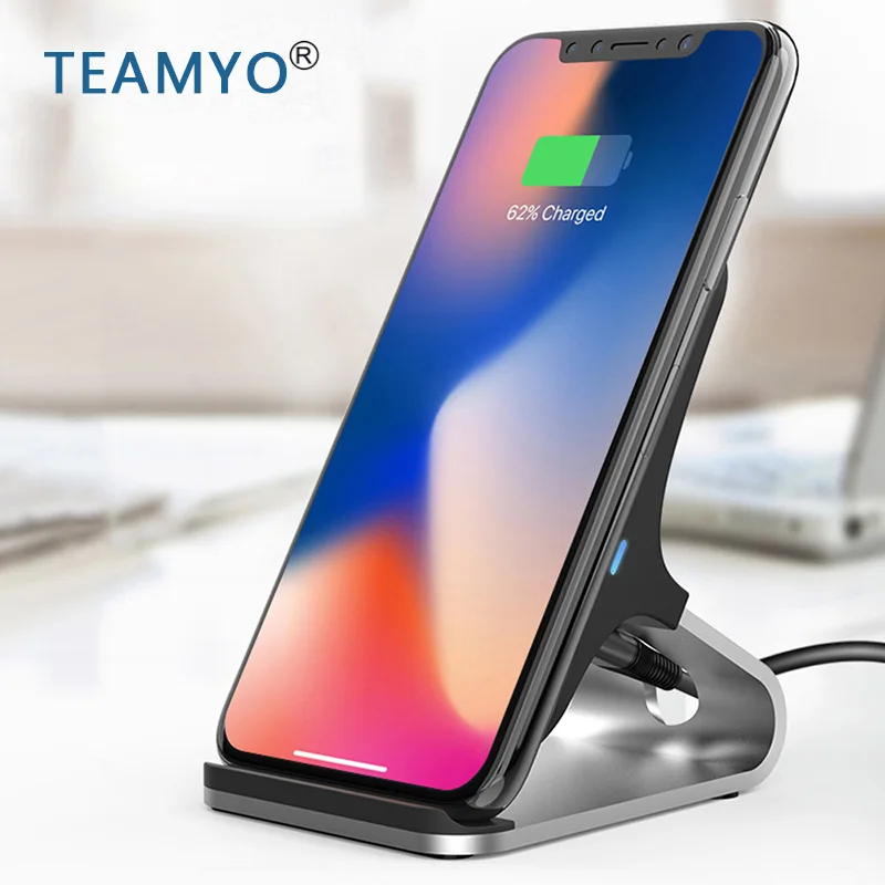 

TEAMYO Fast Charger Holder For iPhone X 8 Plus Qi Wireless Charger For Samsung S8 Plus S7 S6 edge Note 8 Phone Fast Charger