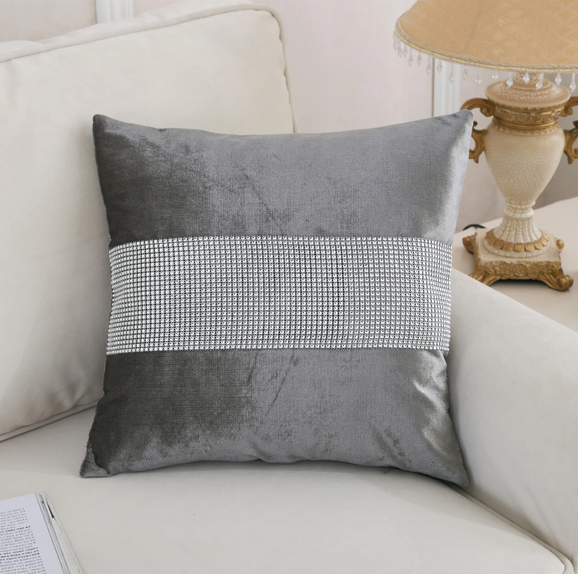cushions silver grey