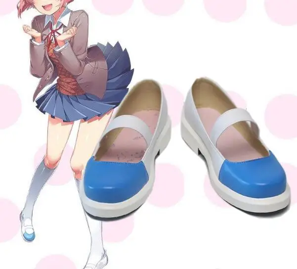 Игра Doki Literature Club Cosplay Shoes Sayori Обувь для школьной униформы|Туфли| |