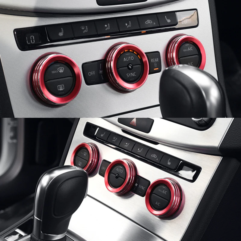 3 шт./партия автомобильный Кондиционер мультимедиа динамик аудио ручка кнопка декоративное кольцо для Volkswagen vw Magotan CC Passat Tiguan