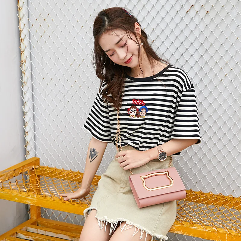 Brand Fashion Cute Cat Messenger Bag for Women Chain Sling Shoulder Pouch Female Lady Crossbody Bags Teenage Girls Handbags