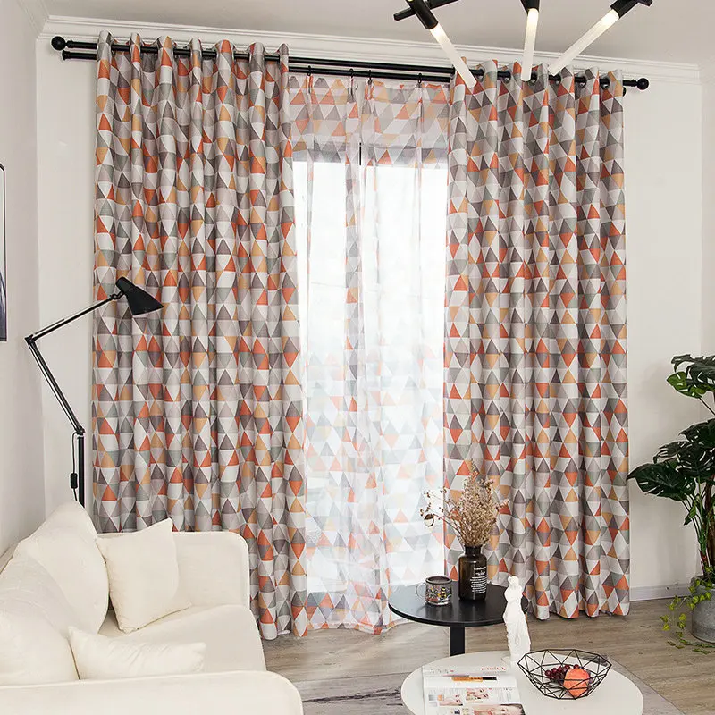 Modern Geometric Printed Curtains for Kids Room Living Bedroom Window Blackout Kitchen Curtain Sheer Tulle Treatment | Дом и сад