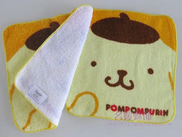 Мультфильм симпатичный помпон Pom Purin собака шарф из чистого хлопка, детские рюкзаки для садика с полотенце для рук полотенце для лица квадратное полотенце 18x18 см