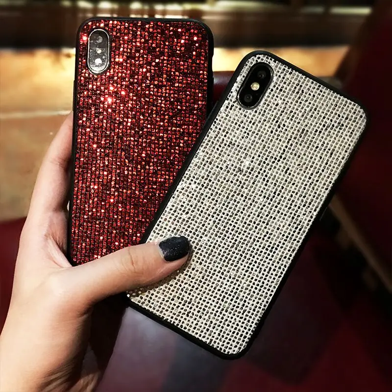 

Shining Glitter Cases For iPhone X 7 8 6 6S Plus Bling Sequins Diamond Soft TPU Back Cover Cases For iPhone XR XS Max 7 8 Plus