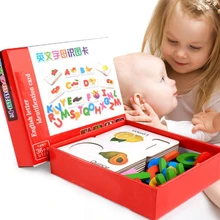 Обучающие игрушки Деревянные Детские Обучающие ABC Алфавит почтовые карточки когнитивное развитие Образование Дети игрушки подарок