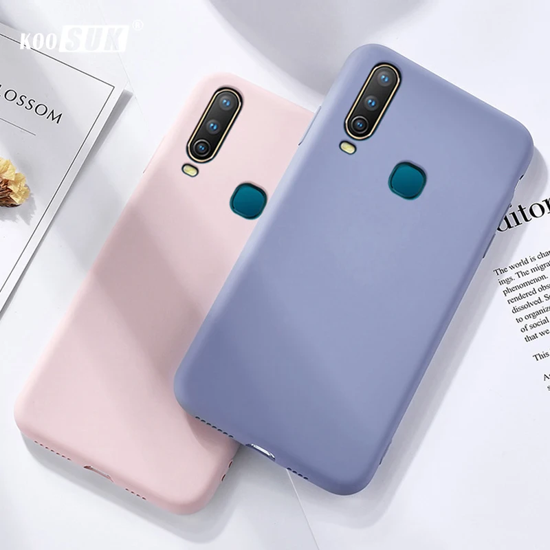 

ViVO Y17 Y3 Case 2019 Smooth Liquid Soft Silicone Back Cover For Vivo y17 y3 6.35inch Ultra thin Phone Protective Cases Coque