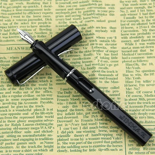 Роскошная Jinhao 599A сафари каллиграфическая ручка Крышка в пластике avec baril noir - Цвет: Черный