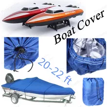 Boat Cover NEW Heavy Duty Fishing Ski Runboat Boat COVER 20-22 Ft 100inch Beam V-Hull Waterproof Blue Waterproof Kit
