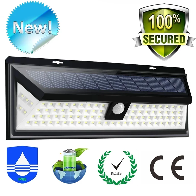 

New Solar Light 118 LED PIR Motion Sensor Lamp Outdoors IP65 Waterproof Garden Lights Lampe Solaire Exterieur Emergency Lampara