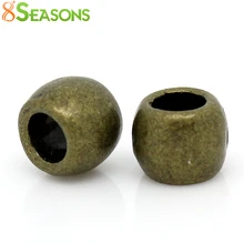 8 ESTAÇÕES Spacer Beads Barrel Antique Bronze 6mm x 5mm (2/8