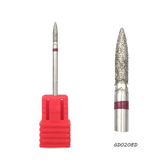 Spear Diamond Nail Drill Bit 3/32" Rotary Burr Manicure Cutters Tools Electric Drill Accessories Nail Mills-GD0208D