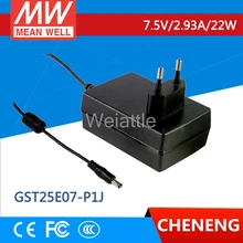 Средний проверенный GST25E07-P1J 7,5 V 2.93A meanwell GST25E 7,5 V 22 W Industrial Высокая надежность промышленный адаптер