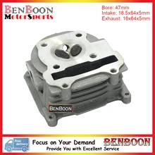 GY6 80cc 47mm Scooter Rebuild Cylinder Head With 16*18*64mm Valves for 4T Chinese Moped Scooters, ATV Baotian Znen Free Shipping