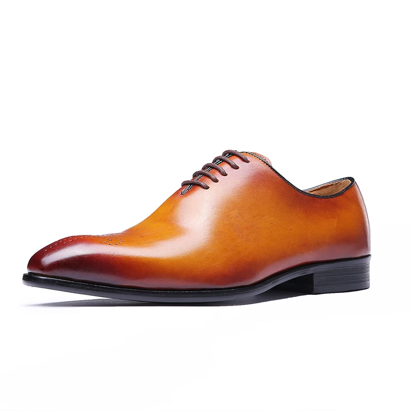 Итальянские дизайнерские официальные мужские туфли оксфорды из натуральной коровьей кожи, на шнуровке, с острым носком, в деловом стиле, для работы, под платье, мужская обувь