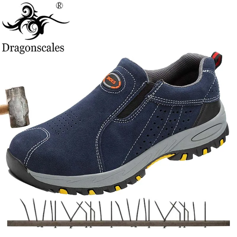 

Mens Ankle Boot Genuine Leather Spring Autumn Casual Safety Boots Outdoor Male Steel Toe Cap Work Shoe Footwear Walking Shoes