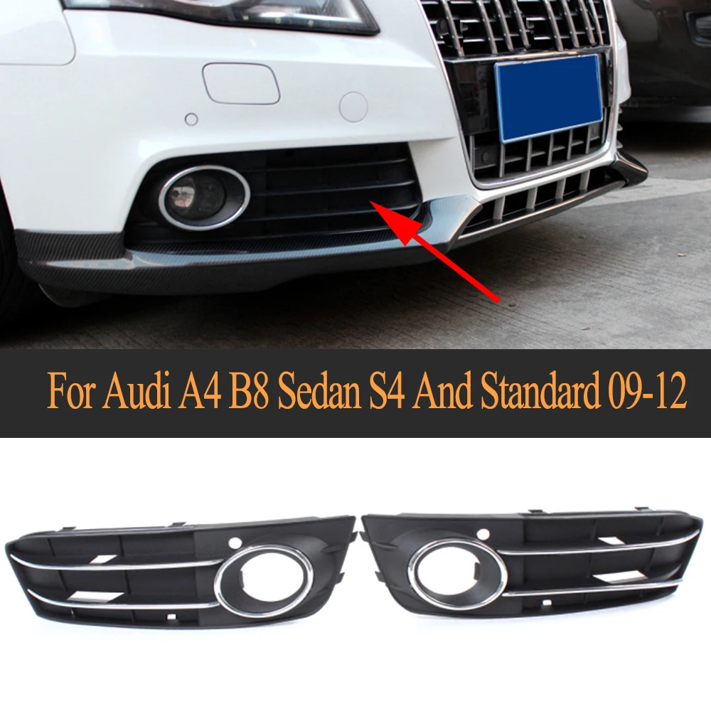 Arrival Front Bumper Lower Insert Fog Lamp Cover ABS Fog Light Mask Cover Grill Grid For Audi A4