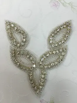 

wholesale Silver Costume Diamante Rhinestone Applique Crafts Iron on for Bridal
