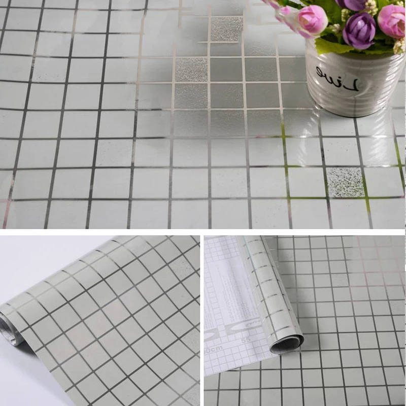 Thick 45x100CM Kitchen Bathroom Toilet Self Adhesive Mosaic Wallpaper Waterproof Oil Proof Stickers Tiles Renovate Wall Sticker