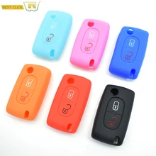 ZUBEHÖR 2 TASTE SCHLÜSSEL ABDECKUNG FIT FÜR PEUGEOT 307 308 406 407 408 107 206 207 607 FERNBEDIENUNG HALTER FALL FOB SHELL KETTE RING