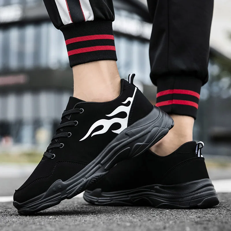 

Winter Sneakers For Men Lace-up Male Shoes Outdoor Fashion Casual Shoes Men Footwear Walking Sneakers Black big sizes 39-47