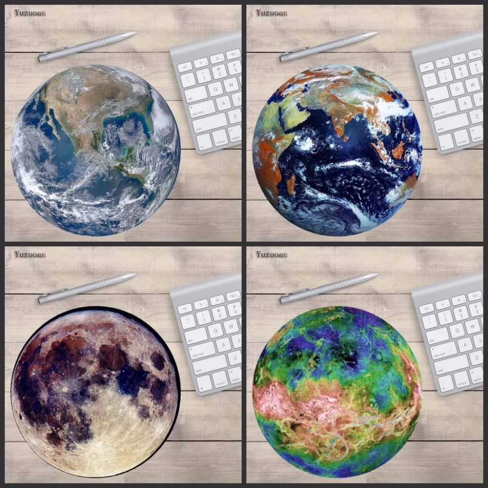 

Yuzuoan Portable Gaming Mouse Pad Mousepad Moon Shaped Rubber Mouse Mat Round Keyboard Mat Table Mat for Gamer Decorate desk
